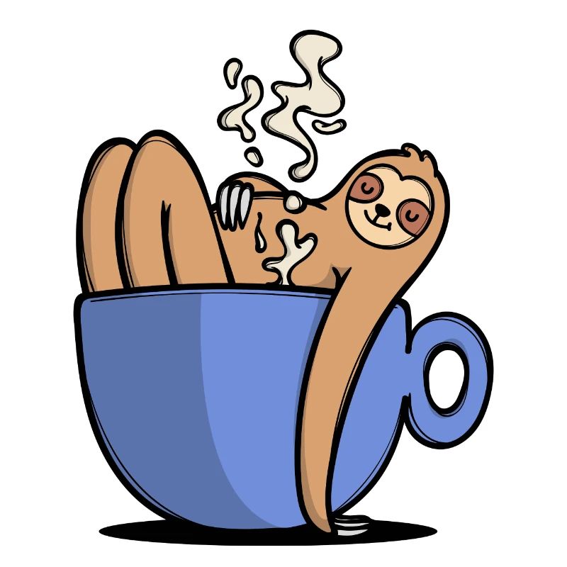Humorous coffee lover sloth coffee cup