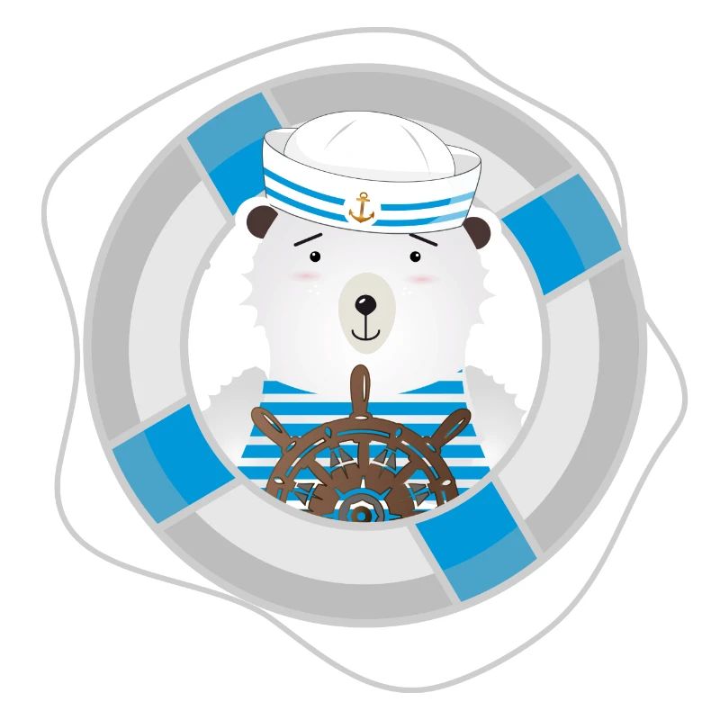 cute bear as a sailor in a navy look