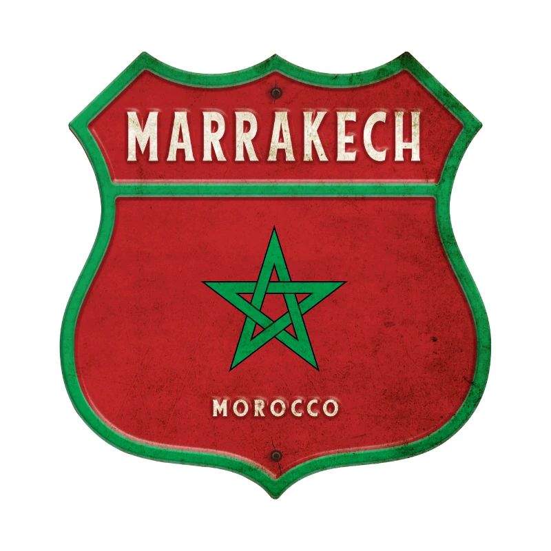 Marrakech Maroc Armoiries Drapeaux Design