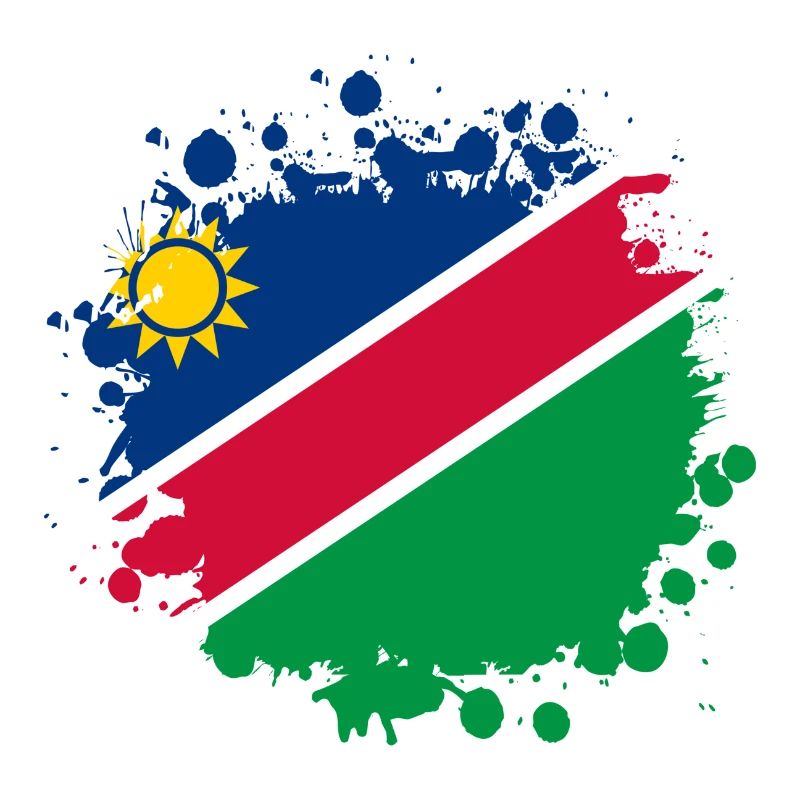 Namibia Flaggen Klecks Design