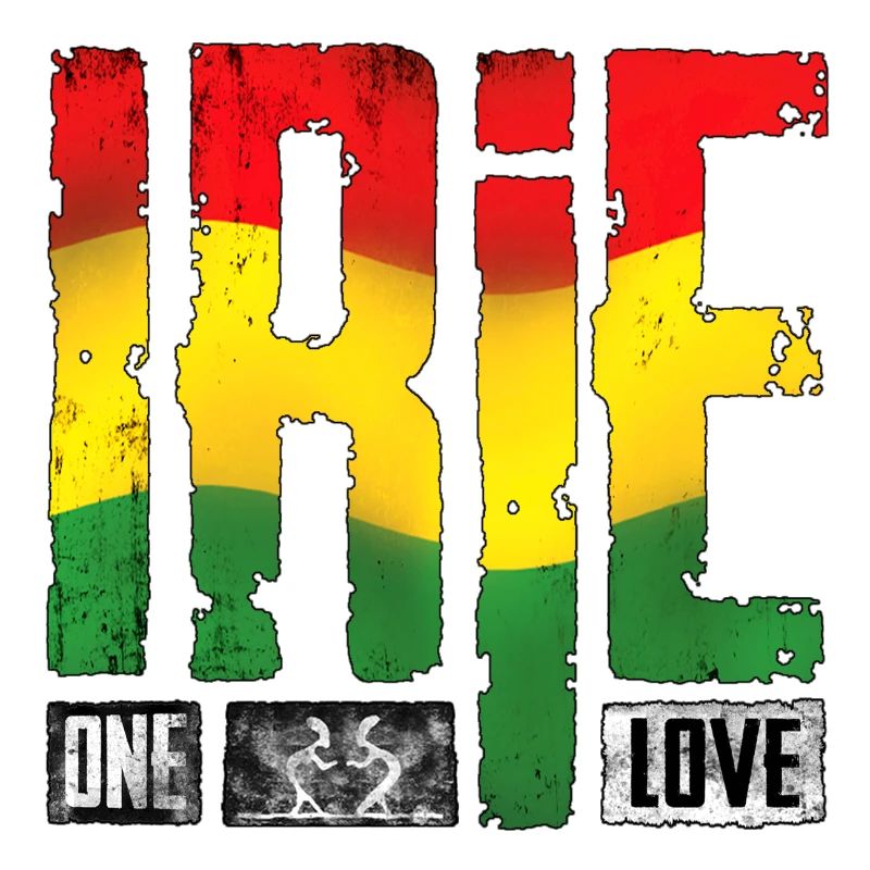 Vibrant reggae design with rainbow colors