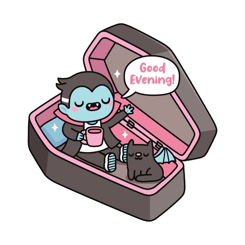 Cute Vampire Wakes Up In Coffin Good Evening