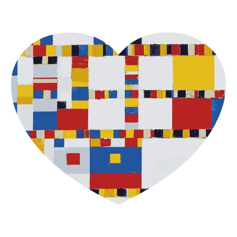 Herz mit Malerei Mondrian Victory Boogie Woogie