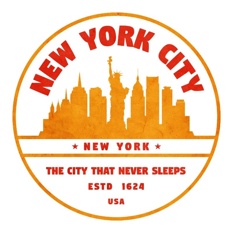 New York Skyline Retro Stempel-Design