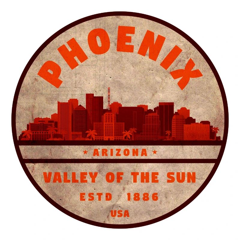 Phoenix Skyline Retro Abzeichen