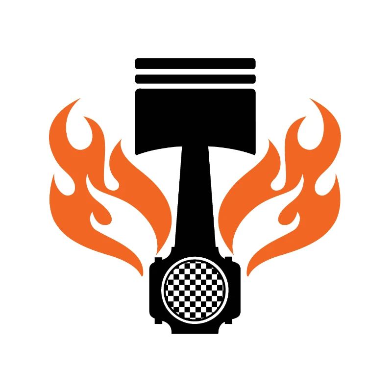 Flaming Piston - Car Auto Racing - Car Auto Window