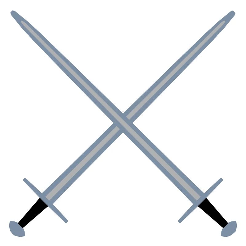 Crossed swords.