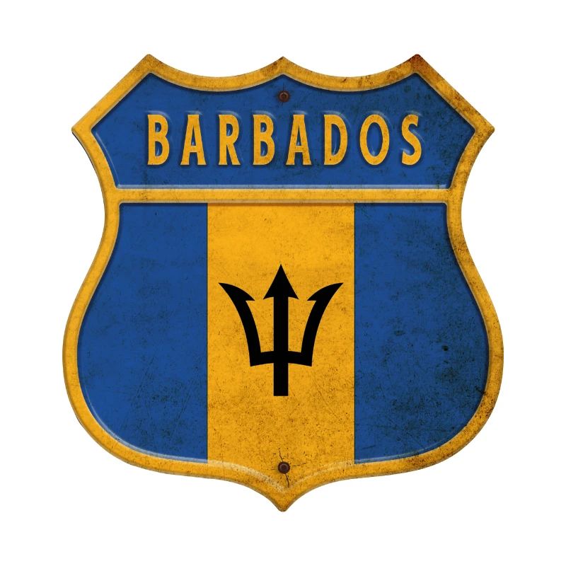 Design du drapeau des armoiries de la Barbade