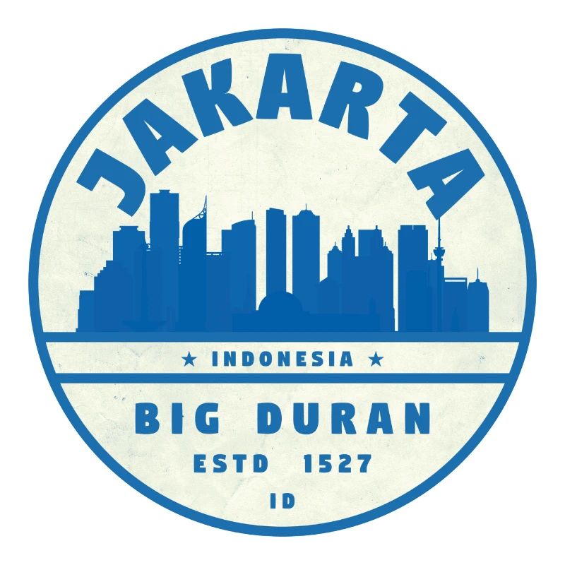 Logo du circuit de la ligne d’horizon de Jakarta Bleu Blanc