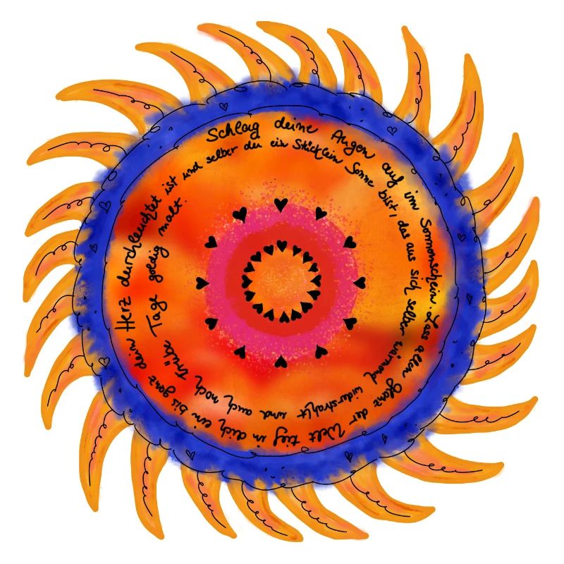 Sunshine Mandala black font