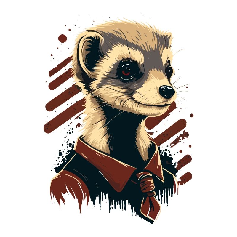 Frettchen mit Krawatte