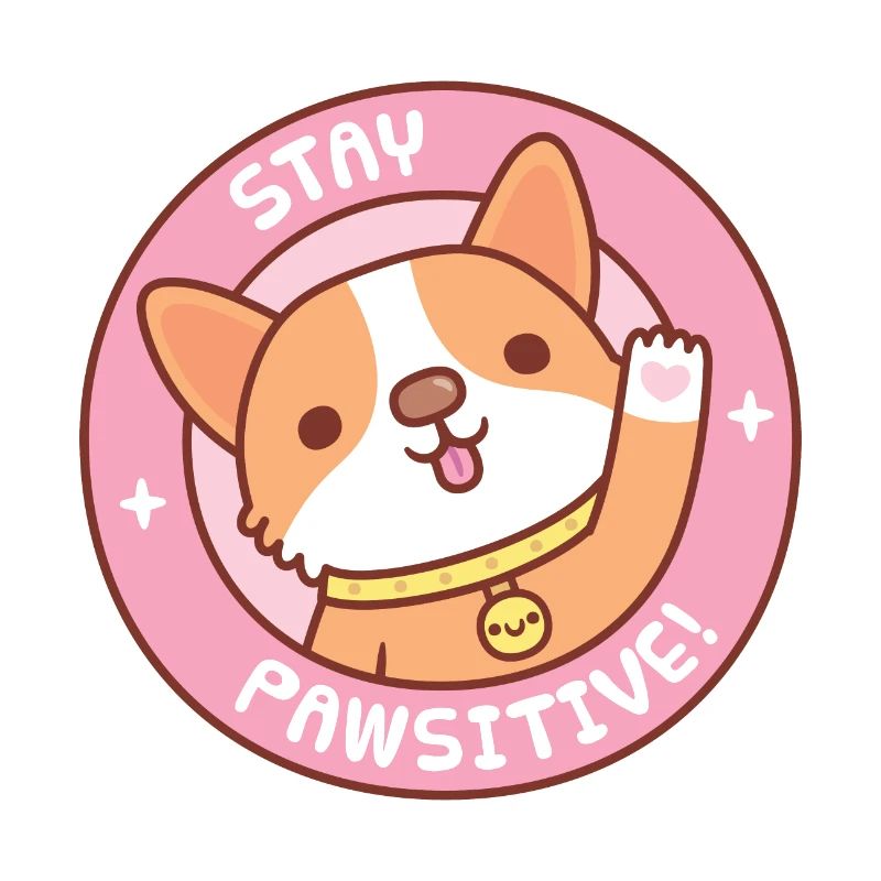 Mignon Corgi Stay Pawsitive Drôle