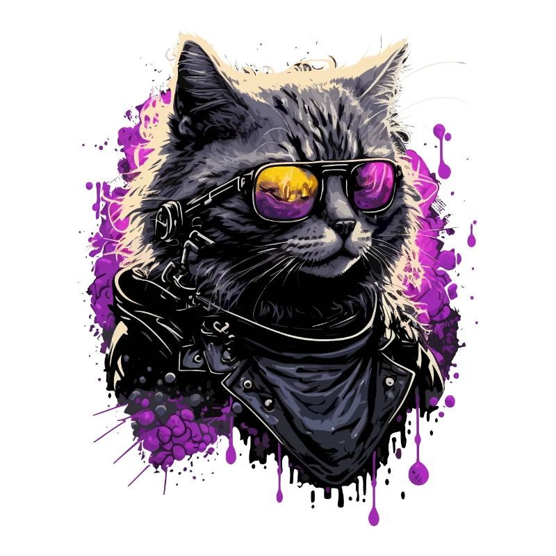 Cool 80s Cat
