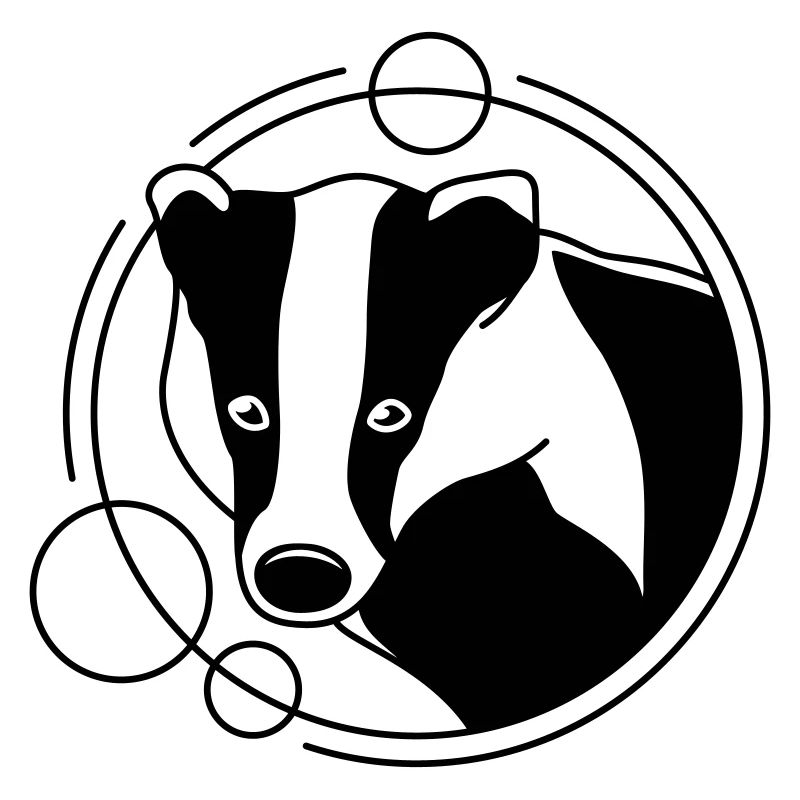 Dachs in geometrischer Form - Line-Art-Design