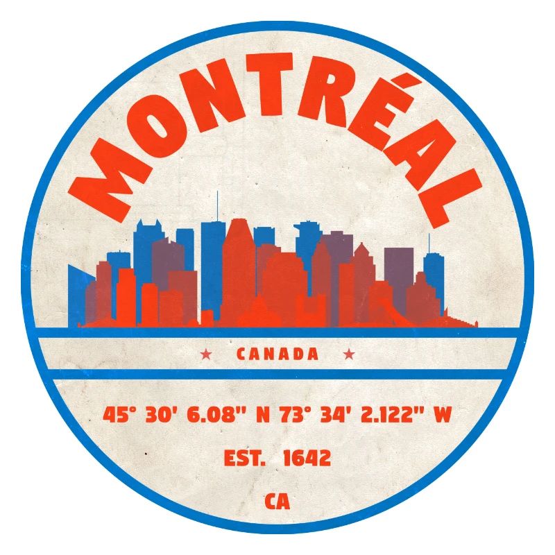 Montréal Canada Skyline Emblem Design