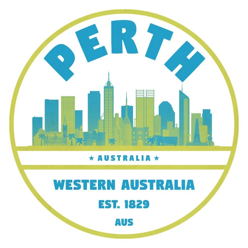 Perth Skyline Vintage Abzeichen