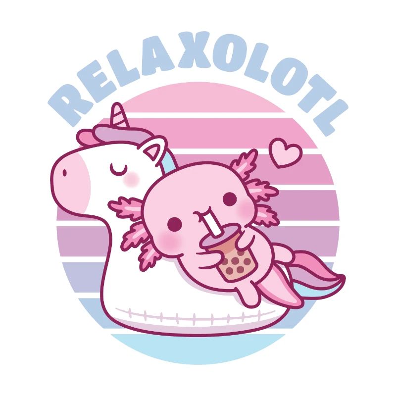 Axolotl Chilling On Unicorn Pool Float Relaxolotl