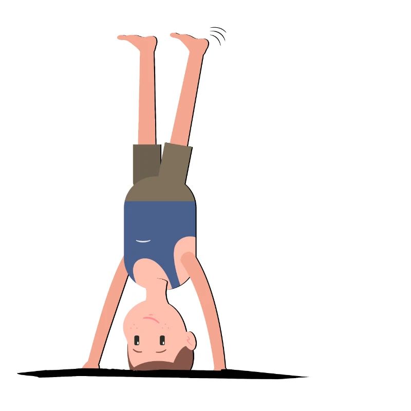 Man boy does headstand