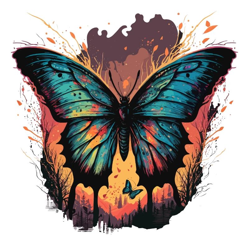 Coucher de soleil papillon
