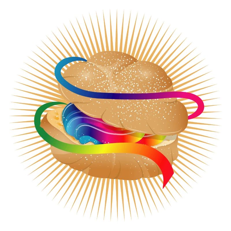 Illustration eines bunt gefüllten Windbeutel