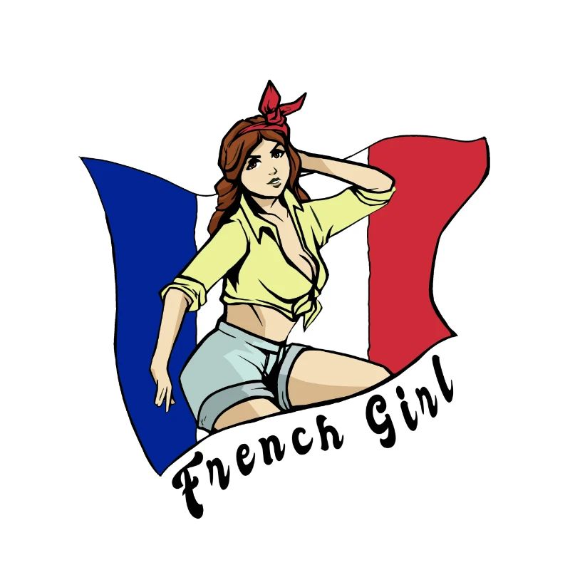 Frankreich Mädchen Flaggen Design