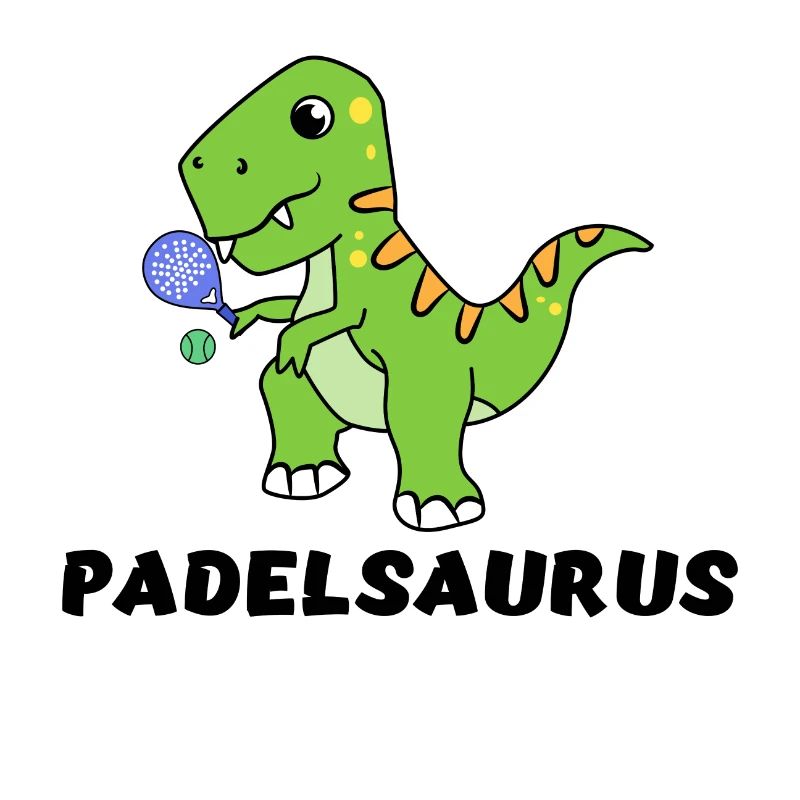 Dinosaurier Schläger Bälle Spruch Sport Padel