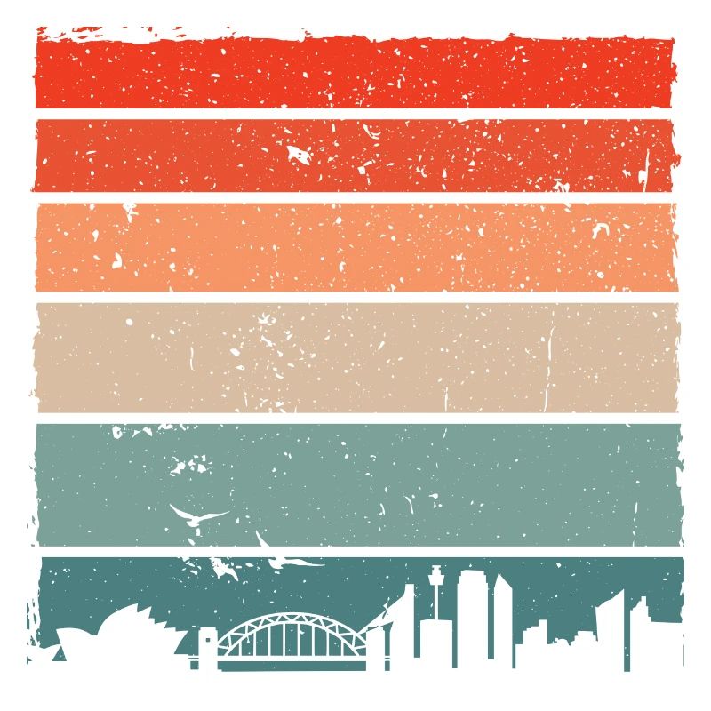 Sunset Gradient City Skyline