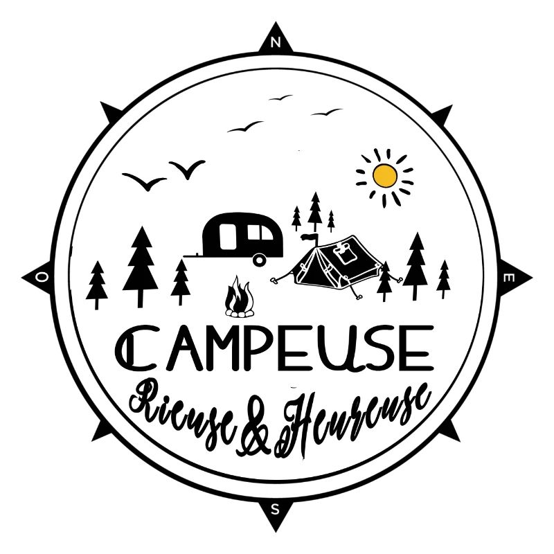 Glücklicher lachender Camper