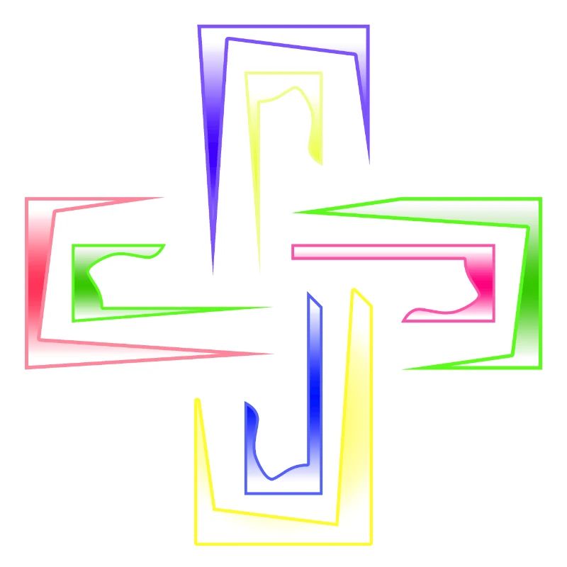 Neon Prism Frames Abstract Logo