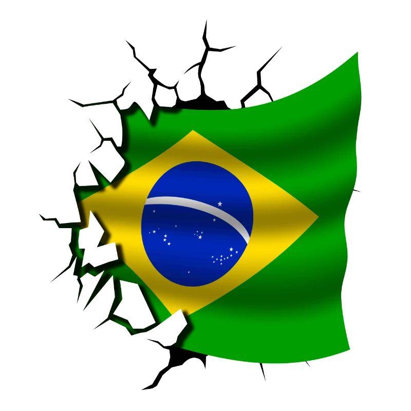 Drapeau du Brésil - Brésil - Drapeau Broken Design