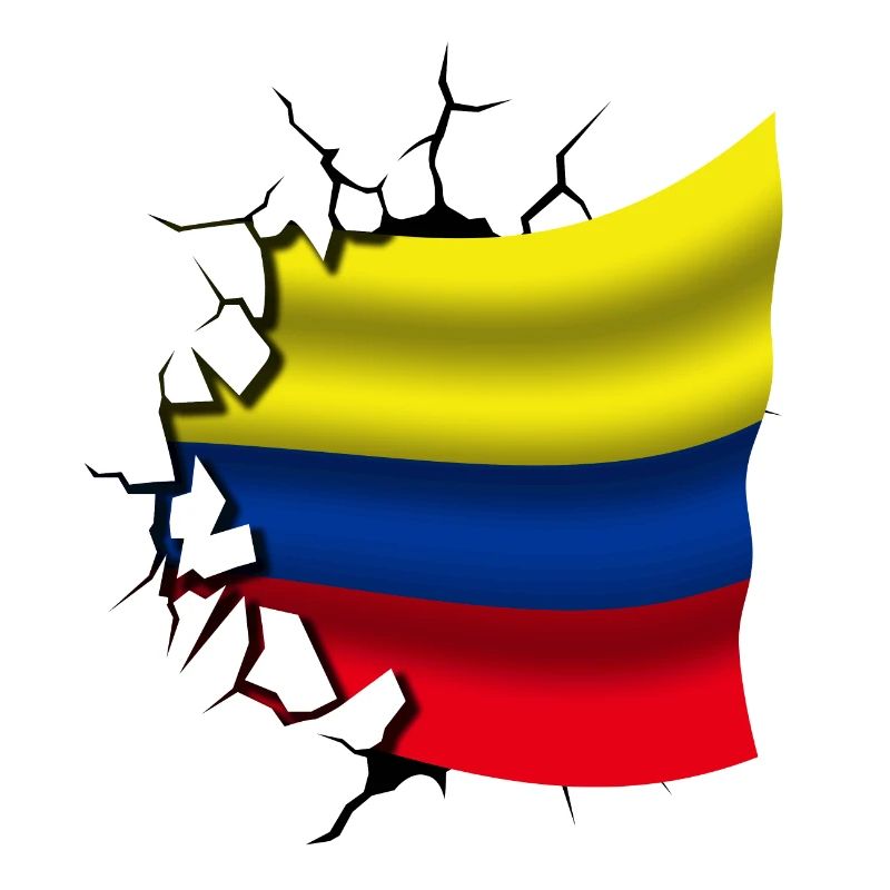 Drapeau de la Colombie - Colombie - Drapeau Broken Design