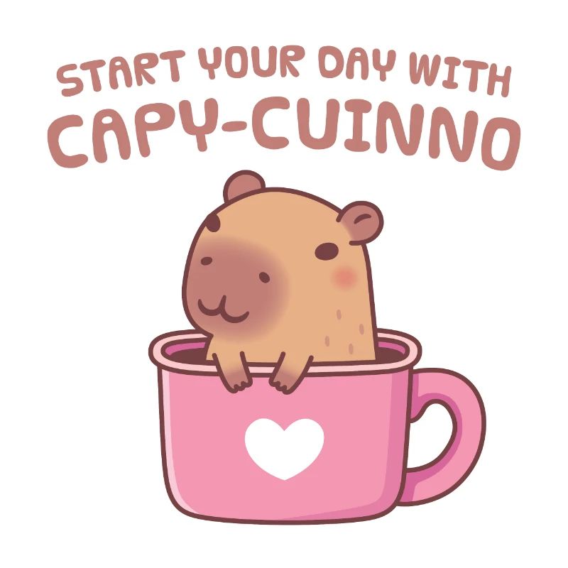 Cute Capybara Start Your Day With Capyuccino Coffe