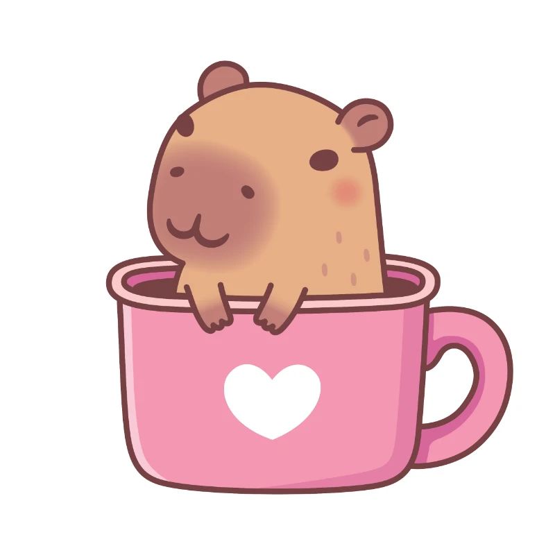 Capybara mignon dans une tasse