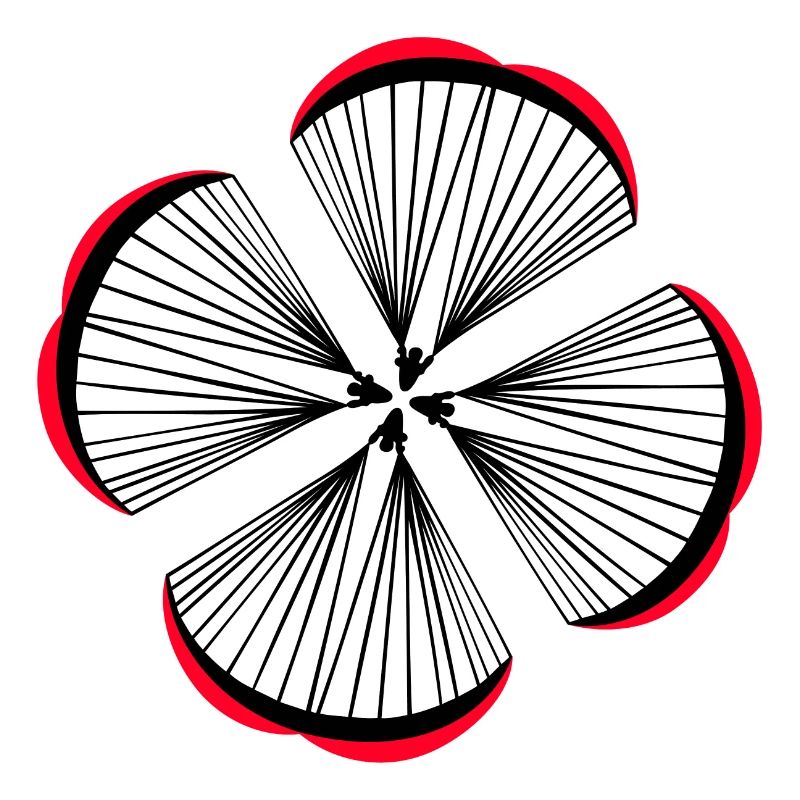 Parachutists together form a lucky clover