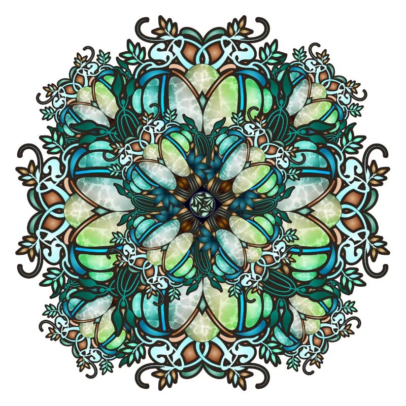 Jugendstil Rosette in transparenter Glas Optik
