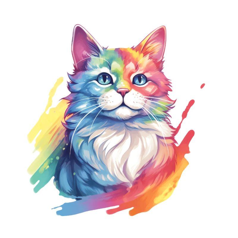 Rainbow Cat – Malerische Regenbogen-Katze