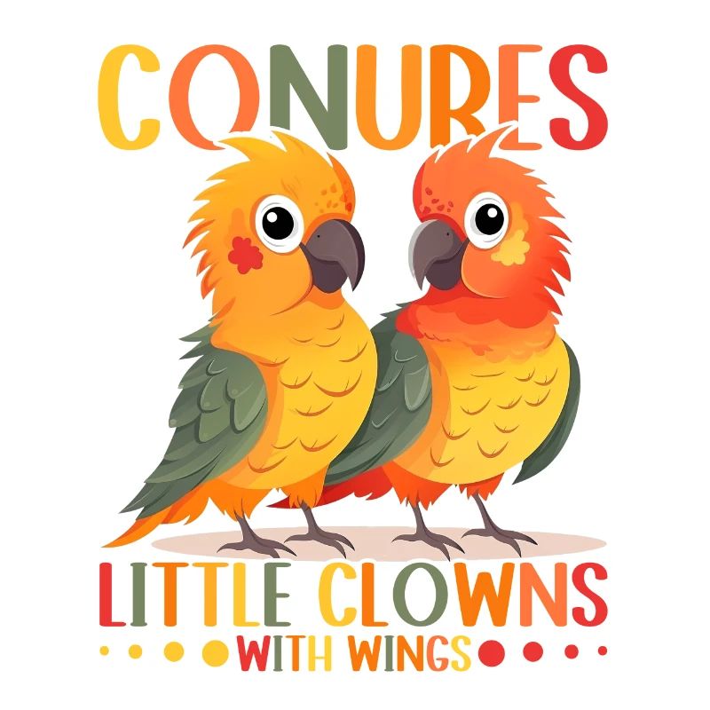 Perruches petits clowns avec des ailes Conure Design
