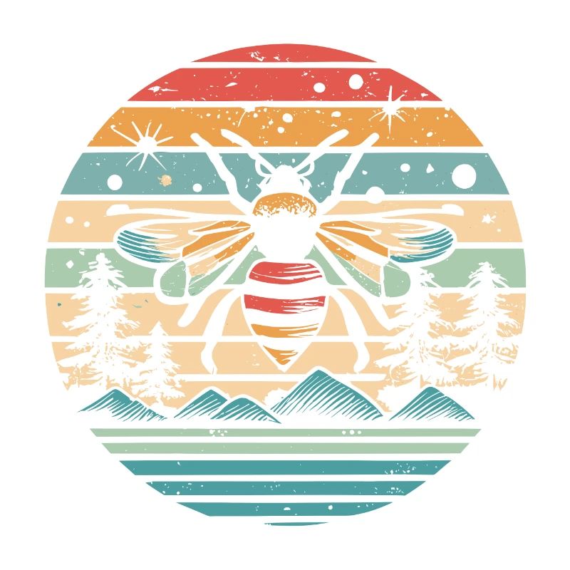 Retro Sunset Bee