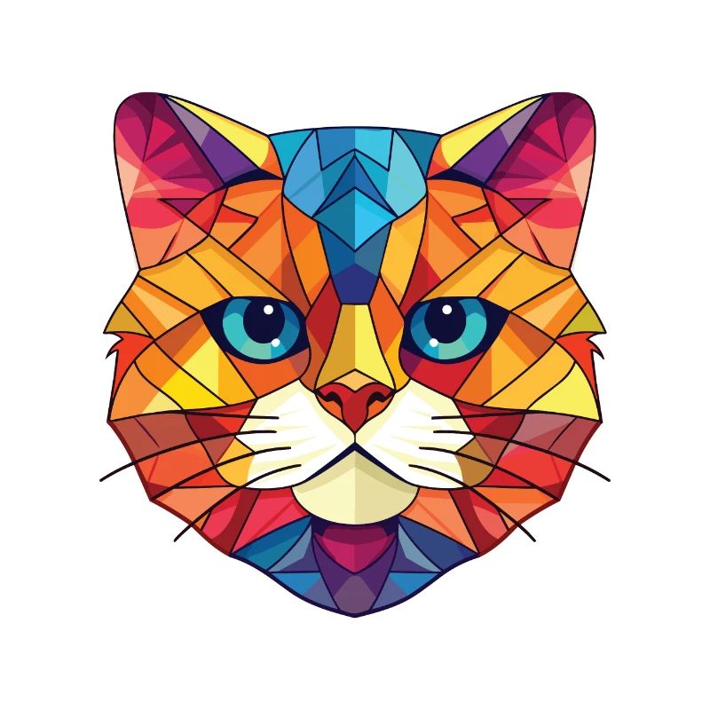Scottish Fold Kurzhaar Katze buntes Aquarell