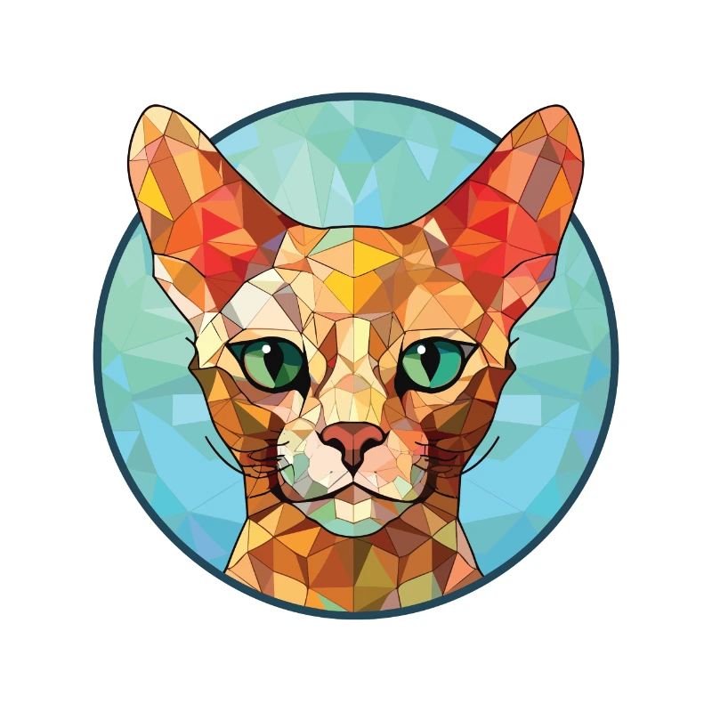 Illustration à l’aquarelle colorée de chat Devon Rex rouge