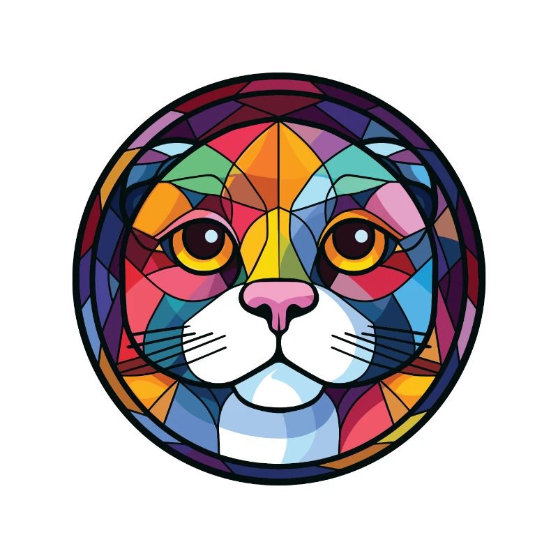 Scottish Fold Shorthair chat aquarelle colorée