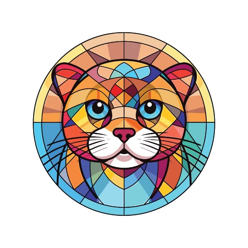 Scottish Fold chat coloré aquarelle Illustration