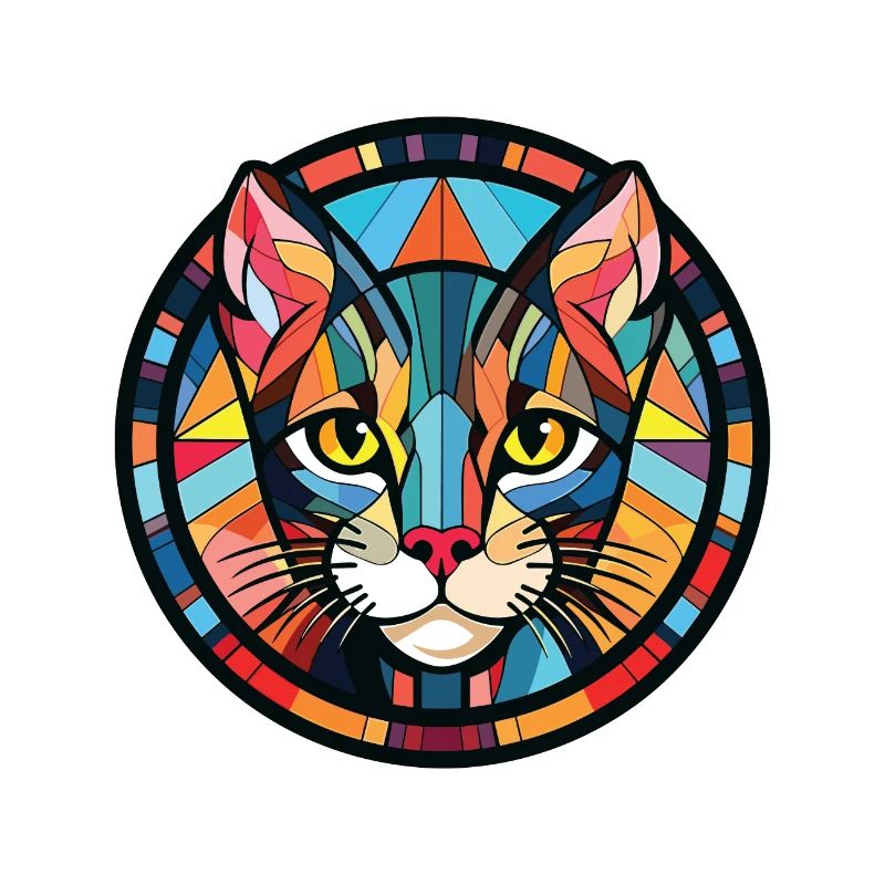 Illustration à l’aquarelle colorée de chat Mau égyptien