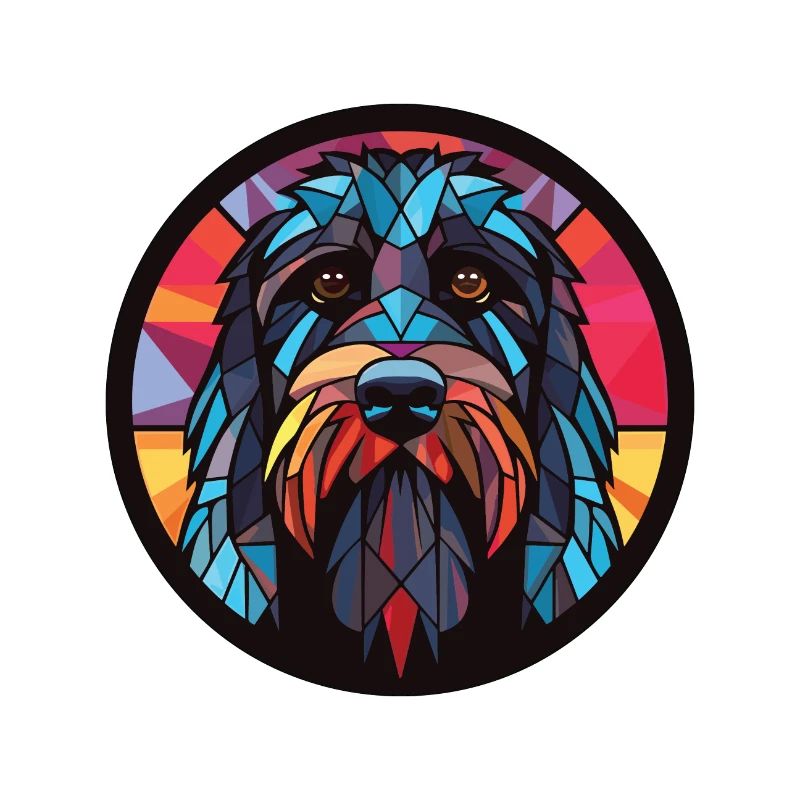 Schwarz Russischer Terrier Hunderasse Aquarellglas