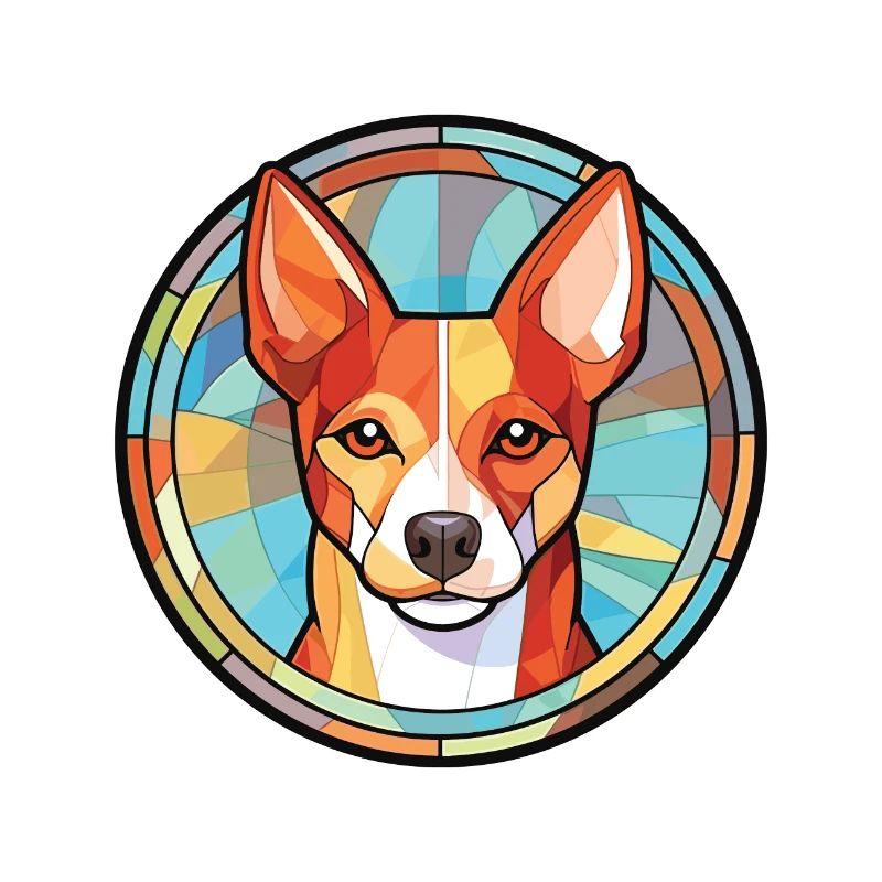 Basenji race de chien Illustration à l’aquarelle colorée