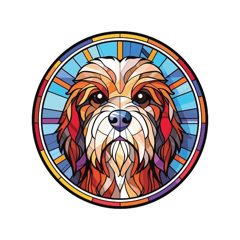 Tibet Terrier Hunderasse Aquarell Illustration