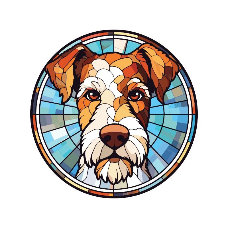 Wire Fox Terrier Dog Breed Watercolor Illustration