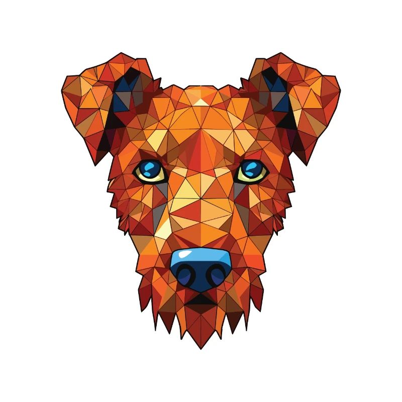 Irish Red Terrier Hunderasse buntes Aquarell