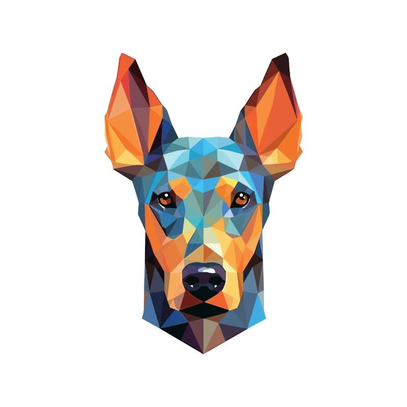 Dobermann Hunderasse Aquarell Glas Illustration