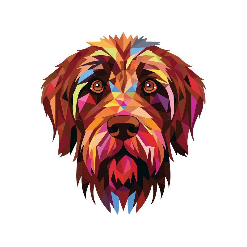 Wirehaired Pointing Griffon Dog Breed Watercolor
